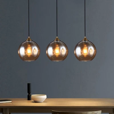 One Light Glass Ball Chandelier Pendant Ceiling Lamp Bar Dining Room Bedside - Image 1 of 4