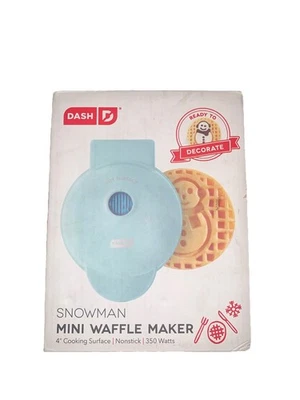 Mini gofrera Dash muñeco de nieve 4" superficie de cocción antiadherente 350 vatios roja Foto 1 de 4