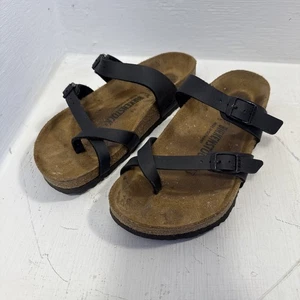 Birkenstock Mayari Sandalen Damen Größe 6-6,5 EU 37 Schwarz Zehenschlaufe Doppelschnalle - Bild 1 von 6