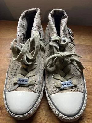 Zapatillas altas BELSTAFF de cuero gamuza caqui TALLA UK 7 totalmente auténticas Foto 1 de 4