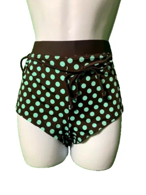 Nuevo Venus Bikini Parte Inferior - Traje de baño Niño Pantalones Cortos Talla 14 Marrón y Verde azulado Lunares Foto 1 de 4