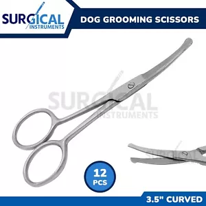12 Safety Scissors Mustache Nose Ear Hair Pet Grooming Manicure 3.5" Curved - Picture 1 of 10