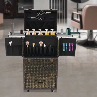 Estuche de Peluquería Rodante Bloqueable Maquillaje Tren Estuche Rodante Maquillaje Belleza Estuche Foto 1 de 4