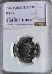 Ecuador 1 Sucre 1985 NGC MS 66 - Picture 1 of 2