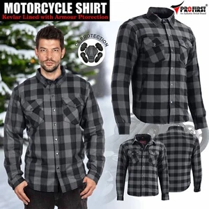 Motorcycle Kevlar Shirt Made with Kevlar Motorbike Lumberjack Mens CE Armoured - Picture 1 of 19