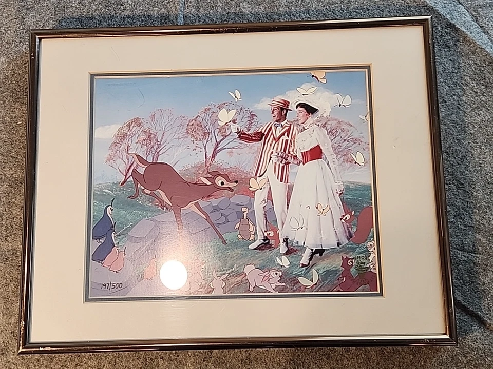 Litografía Disney Mary Poppins Jolly Holiday enmarcada y numerada edición limitada Foto 1 de 4