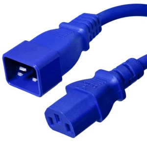 IEC 320 cavo di alimentazione C20/C13 - blu 3 piedi, 15 A/250 V 14 AWG - scatola di ferro # IBX-1624 - Foto 1 di 1