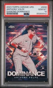 ANTHONY VOLPE 2023 TOPPS CHROME UPDATE DIAMOND DOMINANCE REFRACTOR RC PSA 10 GEM - Picture 1 of 2