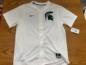 MICHIGAN STATE SPARTANS MENS REPLICA SEWN BASEBALL JERSEY SIZE MENS XL NWT - Picture 1 of 6