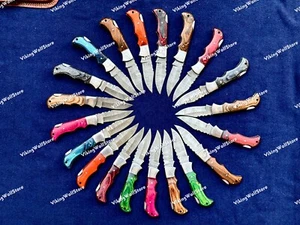 Konvolut 20 Stück Damaststahl Jagd Klappmesser, Taschenmesser mit Scheide - Bild 1 von 11