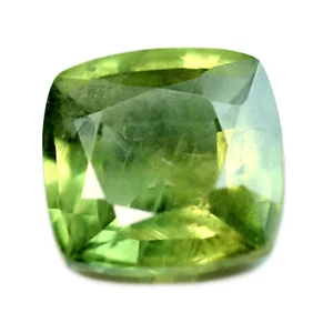 Certified 1.35ct Natural Green Sapphire SI Clarity Cushion From Kenya Mines - Picture 1 of 5