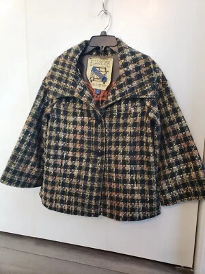 Chaqueta Blazer Recortada Millard Fillmore Para Mujer Talla M Multicolor Pata de Gallo Tweed Foto 1 de 4