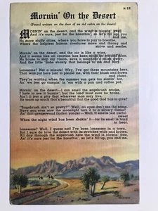 1944 Mornin On The Desert Postcard - Picture 1 of 2