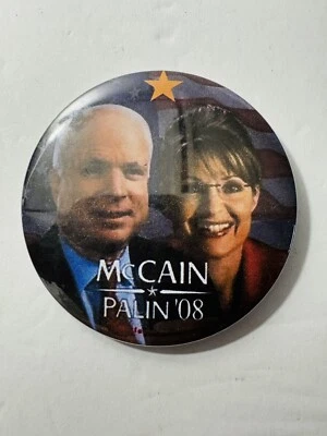 John McCain Sarah Palin Presidente Pinback Botón Campaña Política Pin- Reforma Foto 1 de 2