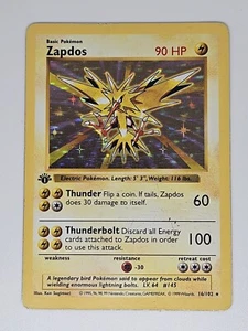 Zapdos 16/102 1st Ed. Holo LP/MP Pokemon Karte 1999 WOTC SHADOWLESS - Bild 1 von 10