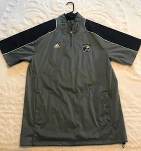 University of Michigan Adidas 1/4 Reißverschluss grau/blau Aufwärmjacke - groß - EUC - Bild 1 von 14