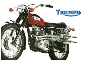 TRIUMPH Poster T100C T100 Trophy 1971 1972 Suitable to Frame - Picture 1 of 1