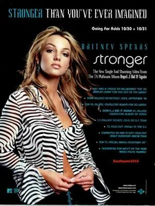 2000 Britney Spears "Stronger" Song Release Music Industry Promo Reprint Ad - Picture 1 of 1