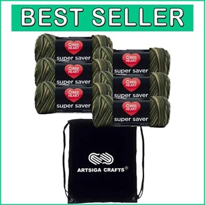 6-Skein Super Saver Camouflage Yarn Set with Project Bag - Perfect for Crafting - Picture 1 of 3