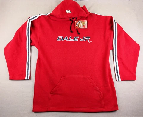 NWT VTG Winners Circle XL Dale Earnhardt Jr. Hoodie Sweatshirt Red Fleece Lined Cover