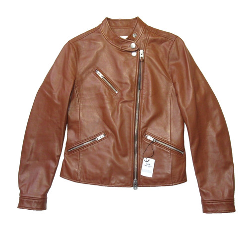 Giacca Moto Coach Uptown Racer in Pelle di Pecora Sella XS $895 Nuova con etichette