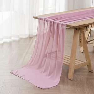 6Pack 9ft Chiffon Table Runner 14x108 Inch Sheer Romantic Table Runner for We... - Picture 1 of 7