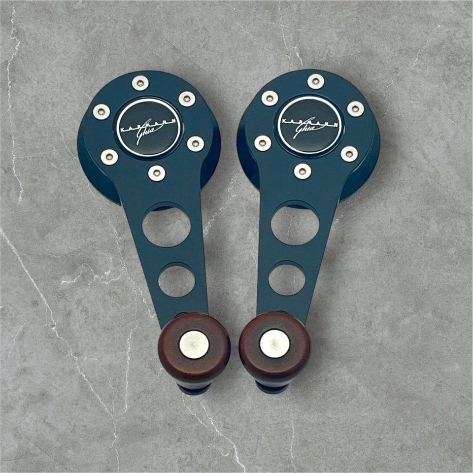 Bielas de ventana para VW Karmann Ghia 1968-74 negras con perillas de madera LEGEND KG Foto 1 de 1