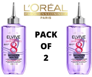 2 X L'Oreal Paris Elvive Hydra 8 Second Wonder Water with Hyaluronic Acid 200ml - Picture 1 of 6
