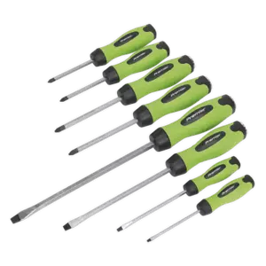 Set Cacciaviti 8pc Martellabile Alta Visibilità Verde - Sealey HV002 Nuovo - Foto 1 di 1