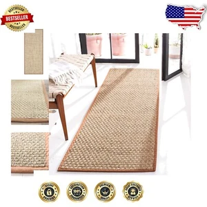 Versatile 2'6" x 8' Natural Seagrass Runner Rug - Perfect for Living and Dining - Picture 1 of 8