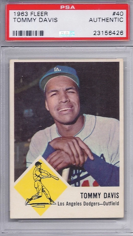 1963 Fleer # 40 Tommy Davis PSA Authentic - Image 1 of 1