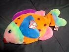 TY Lips Beanie Baby Buddy Multi Colored Fish 1999 Vintage Blue Pink Star Buddies
