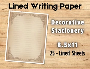 Decorative Stationery - 25- Lined Writing Papers #0013 - Picture 1 of 1
