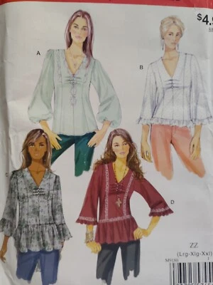 Top L XL XXL McCalls Stitch N Save M9186 Sewing Pattern McCall's 9186 Peasant - Image 1 of 4