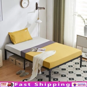 Twin Metal Platform Bed Frame W/ Underbed Storage Easy Assembly No-Box Spring - Picture 1 of 13