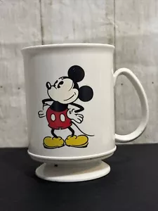 Vintage Mickey & Minnie Mouse Kunststoff Kaffeetasse mit Fuß Becher ~ Walt Disney Prod weiß - Bild 1 von 6