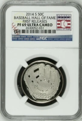 2014 S Baseball Hall of Fame 50C Half Dollar Commeme NGC PF69 First Release 031 - Image 1 of 2