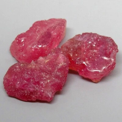 LUSTROUS SET! 12.15ct.Very Nice Red Pink Ruby Mozambique Shapeless Rough 10x8mm - Image 1 of 4