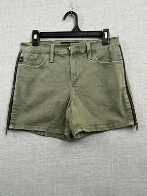 Rock Republic Jean Shorts Womens 8 Olive Green Kimber Denim Side Zippers Golf - Image 1 of 4