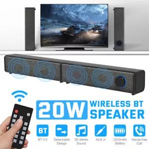 20W Home TV Wireless bluetooth Soundbar Speaker Sound Bar Theater Hands-free - Picture 1 of 16