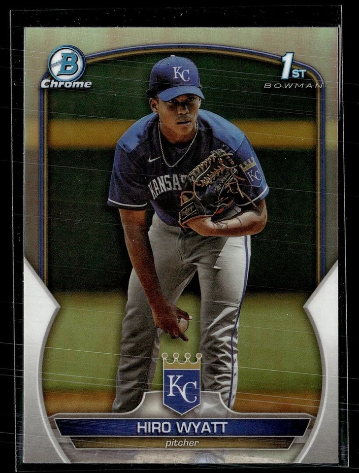 2023 BOWMAN CHROME REFRACTOR BDC-80 Hiro Wyatt - Kansas City Royals 1st - Image 1 of 1