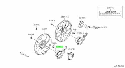 Motor ventilador refrigeración Nissan GT-R GTR R35 21487-JF01B genuino JDM OEM Foto 1 de 3