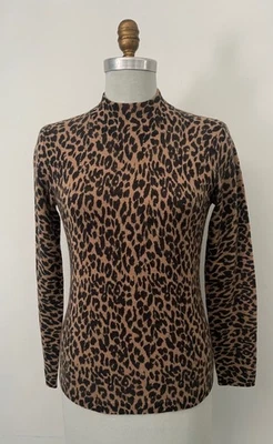 NEIMAN MARCUS leopard pattern cashmere sweater ~S~VERY NICE - Image 1 of 2