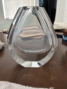 VINTAGE BACCARAT NEPTUNE TEARDROP CLEAR GLASS VASE - Picture 1 of 11