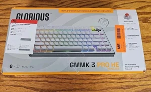 Glorious GMMK 3 PRO HE 75% Wireless Gaming Keyboard - Silver, Hall-Effect Switch - Picture 1 of 5