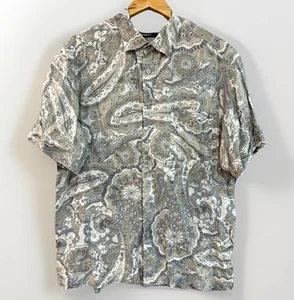 Zegna Sport Turkey - Men's Size XL - Linen Pattern Short Sleeve Button Up Shirt. - Foto 1 di 10
