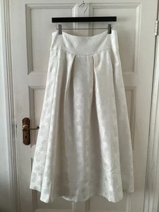 NEU MIT ETIKETT KAREN MILLEN GEWEBTER JACQUARD ELFENBEIN CREME WEISS MIDIROCK HOCHZEIT UK12 - Bild 1 von 9