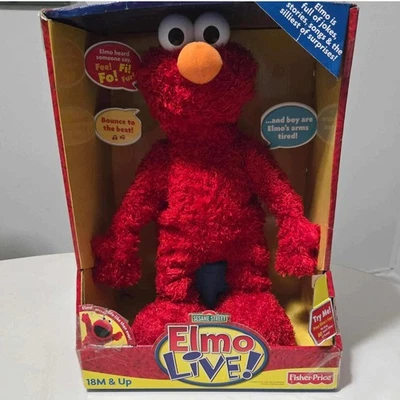 Fisher Price Elmo Live! Brinquedo de pelúcia interativo Sesame Street 18M+ falando - Imagem 1 de 4