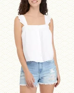 TRUE CRAFT Women’s Modern White Gauze Crop Tank Size L NWT - Picture 1 of 6