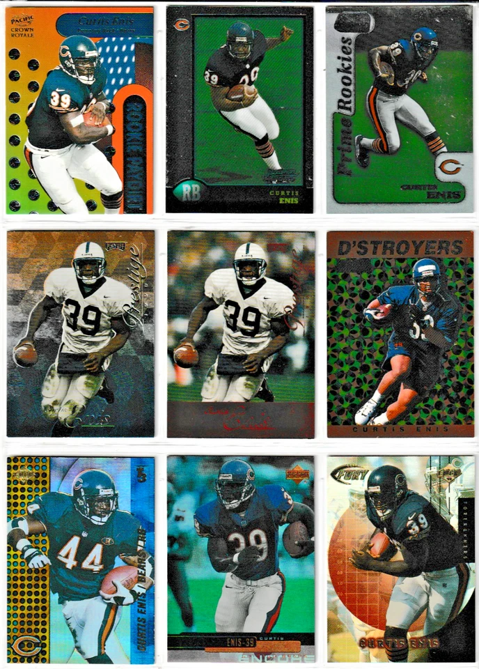 Curtis Enis (Penn St. / Bears) rookies and inserts (with RED Prestige parallel) - Image 1 of 1